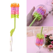 Радуга 360 Вращение кремния детское молоко щетка для бутылочки для кормления соска инструмент для очистки