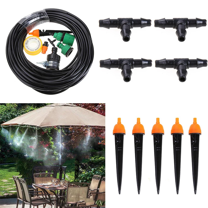 New 25m Auto Timer Micro Drip Irrigation System Plant Self Watering Garden Hose Tool