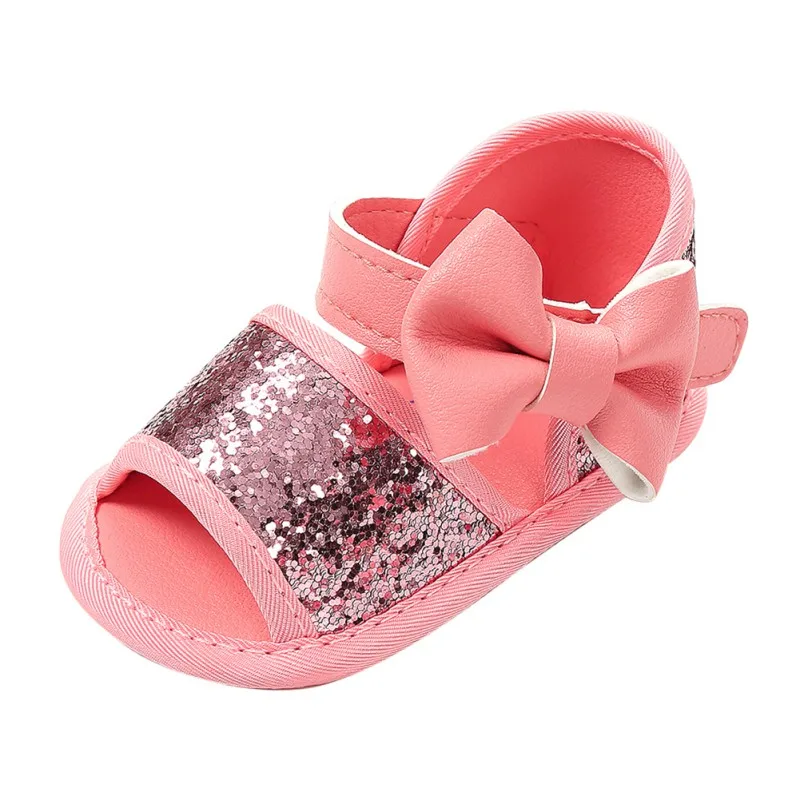 Обувь для новорожденных девочек; комплект из 2 предметов с бантиком и повязкой на голову для малышей; милые младенцы; обувь+ повязка на голову - Цвет: Розовый