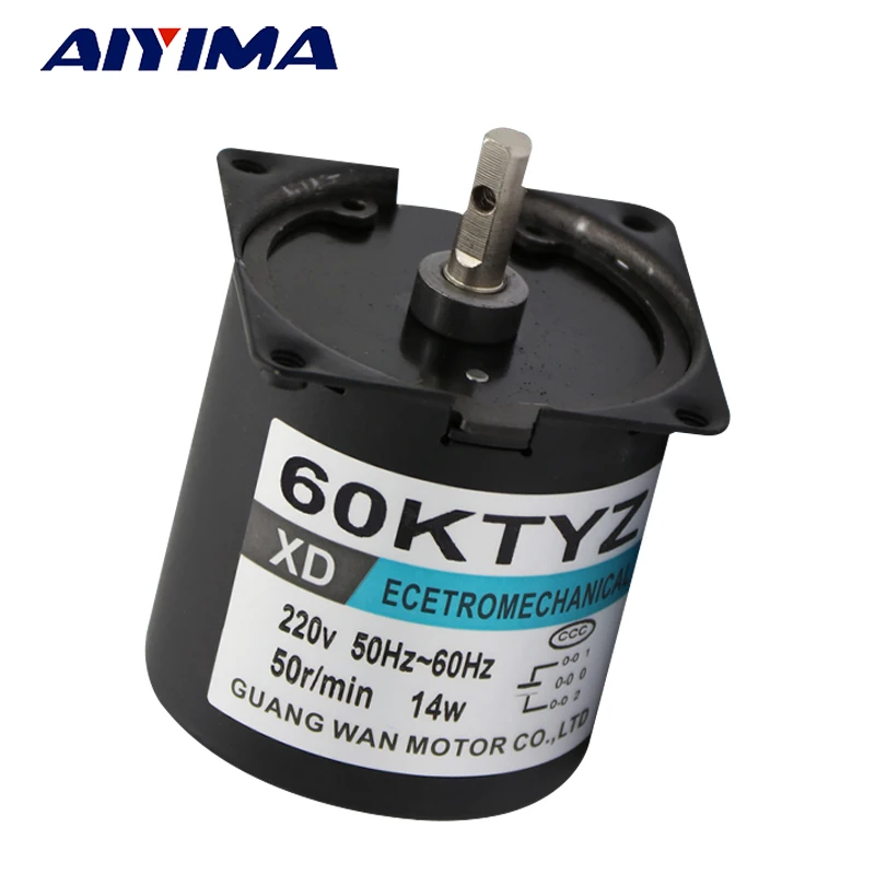 

AIYIMA 60KTYZ Micro Gear Motor AC 220V 14W Large Torque Micro Slow Permanent Magnet Synchronous Motor Gear Motor