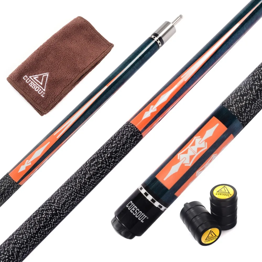 

Cuesoul CSPC010 58 inch Canadian Maple Wood 1/2 Jointed Pool Cue Billiard Cue 9 Ball Cue With Quick Release Joint, 13mm Cue Tips