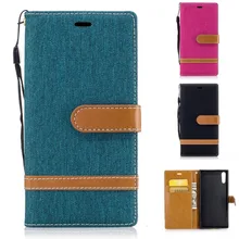 Lüks kılıf Sony Xperia XZS için XA1 PU deri kart cüzdan Denim manyetik kılıf kapak Sony Xperia XA1 XZS sony XZS kalem ile