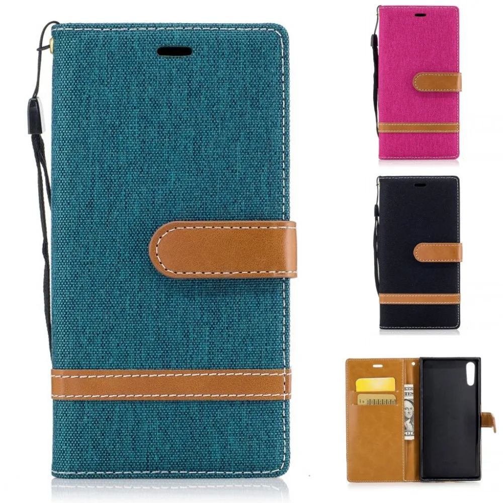 

Luxury Case For Sony Xperia XZS XA1 PU Leather Card Wallet Denim Magnetic Case Cover for Sony Xperia XA1 XZS Sony XZS with Pen