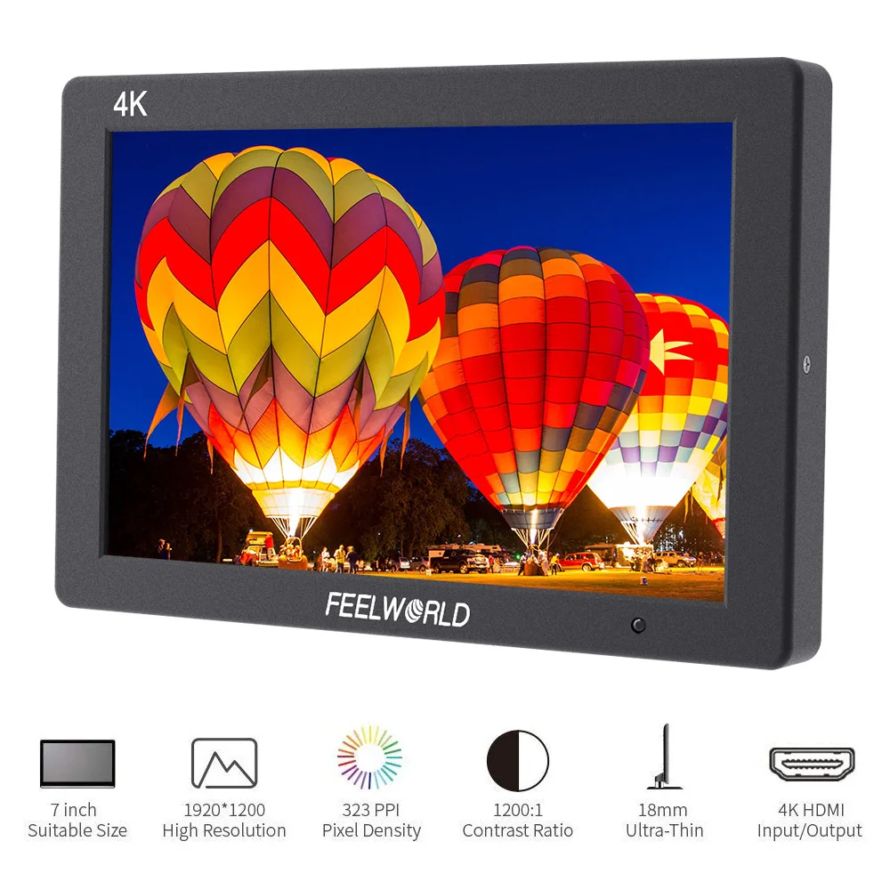Feelworld T7 7 дюймов на Камера полевая DSLR монитор 4K HDMI ультра Full HD 1920x1200 ЖК дисплей IPS