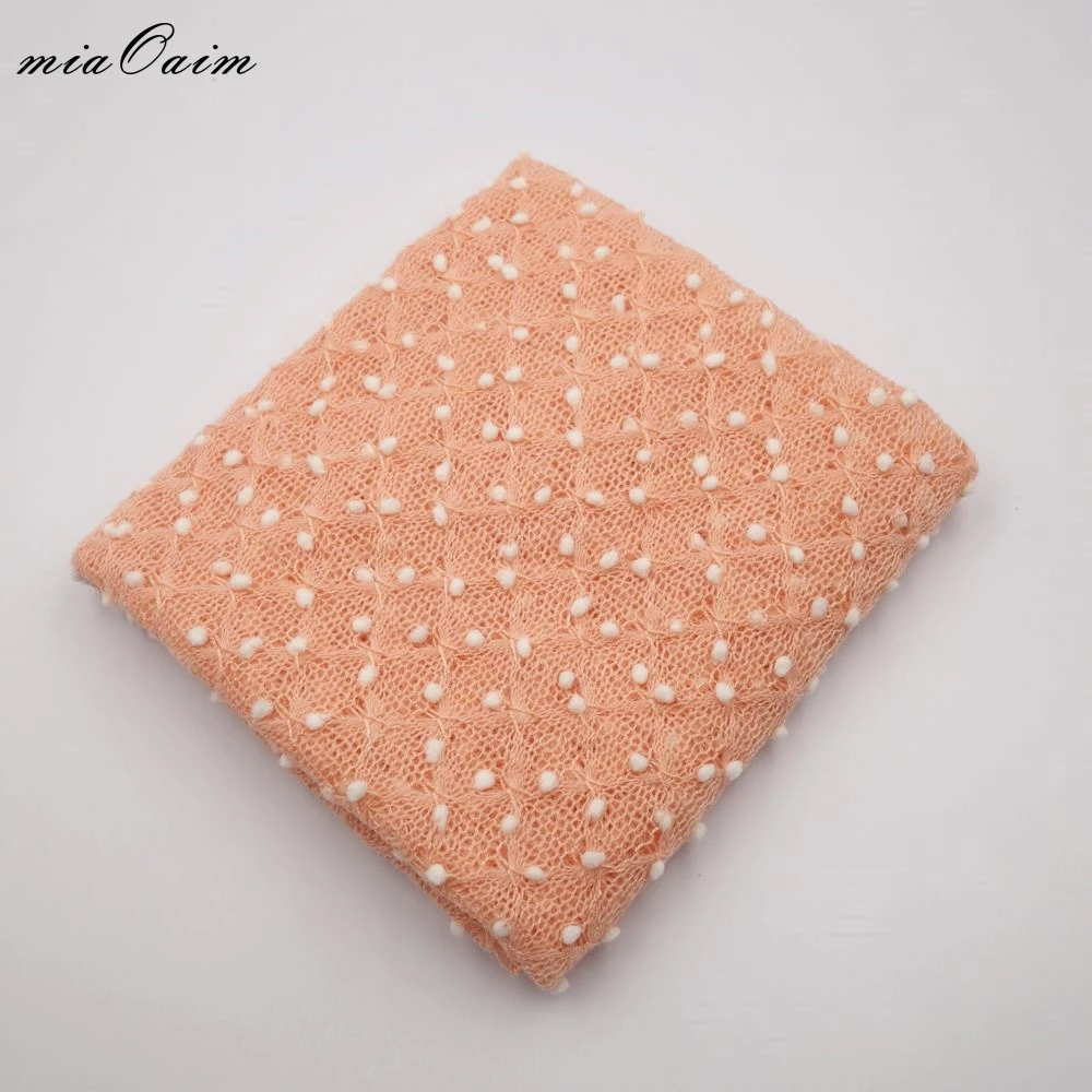 

75*50cm Knit Bobble Wraps Mini Small Ball Newborn Photography Props Baby Swaddlings Padding Nubble Wraps Studio Accessories
