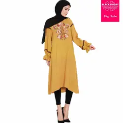 2019 мусульманская взрослая Мода вышитая мусульманская одежда Исламская мусульманская строчка одежда женская с длинными рукавами арабские