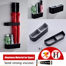 Черный портативный настенный держатель для зонта, однотонный держатель для зонта, полка для дома и офиса, держатель для зонта