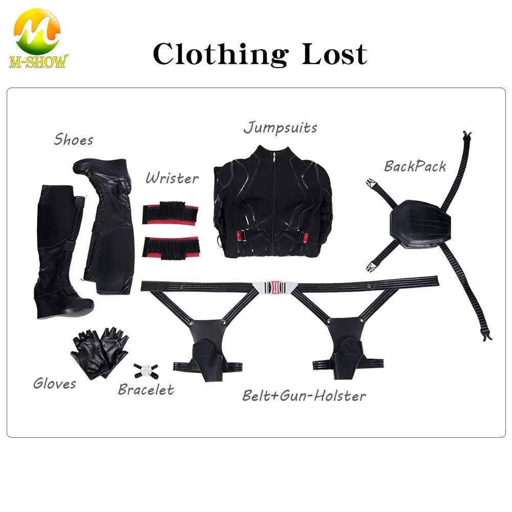 2019 Avengers Endgame Black Widow Cosplay Costume Avengers 4 Natasha Romanof Outfit Jumpsuit Halloween Party Custum Made