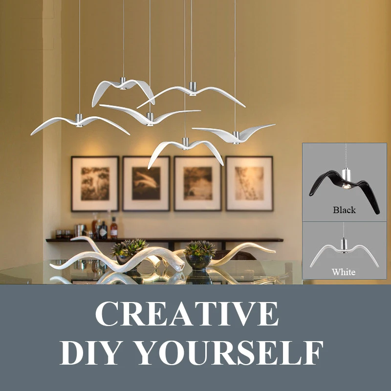 Светодиодный светильник в современном стиле, креативная люстра, индивидуальная люстра в виде чайки, лампа для чердака/бара/столовой, подвесное украшение для дома, дизайн