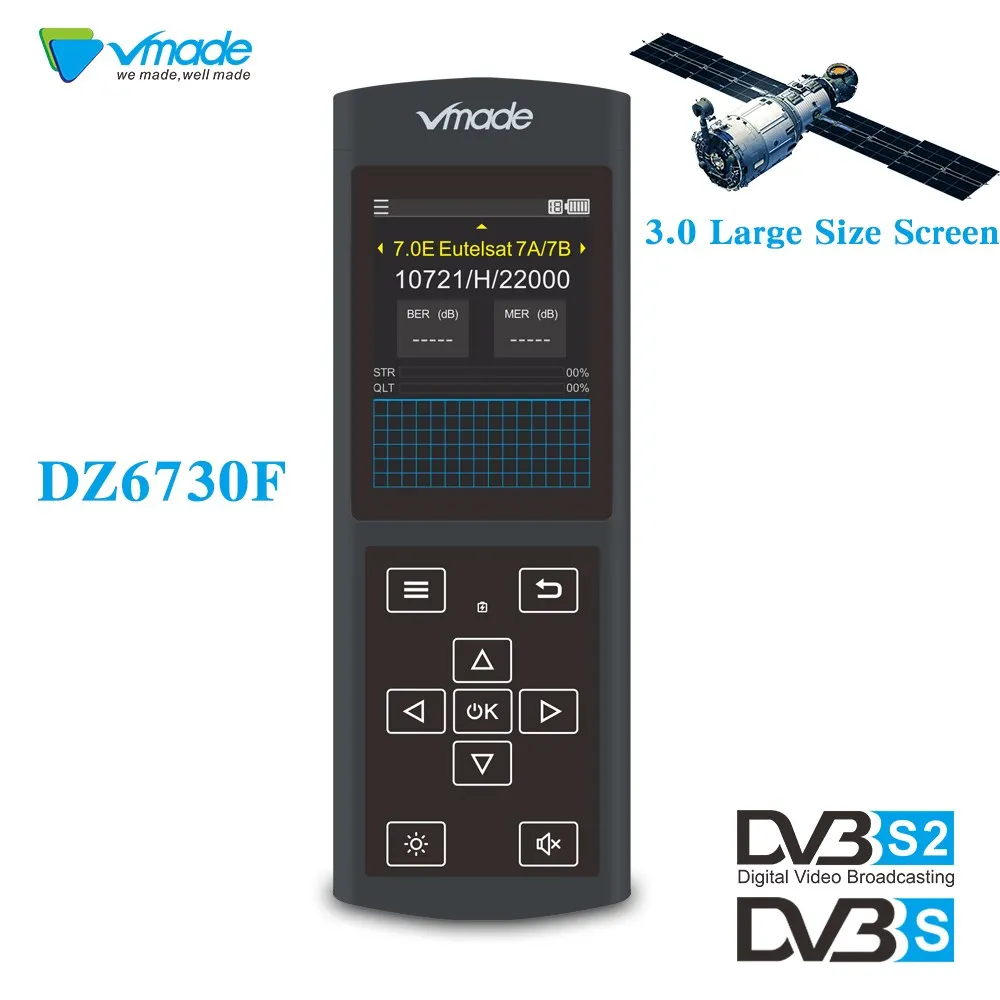 

DVB-S/S2 DZ6730 Finder HD Satellite Finder with High Definition 3.0 Inch LCD Display MPEG-4 Satellite Meter Satfinder PK V8 Find
