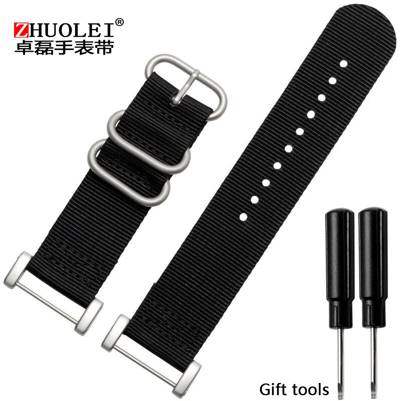 Zhuolei-suunto Essential Core Ver Band 24 mm 45 Cores Nylon Strap Adaptadores Talões Ferramentas Pulseira Novo - Image 5