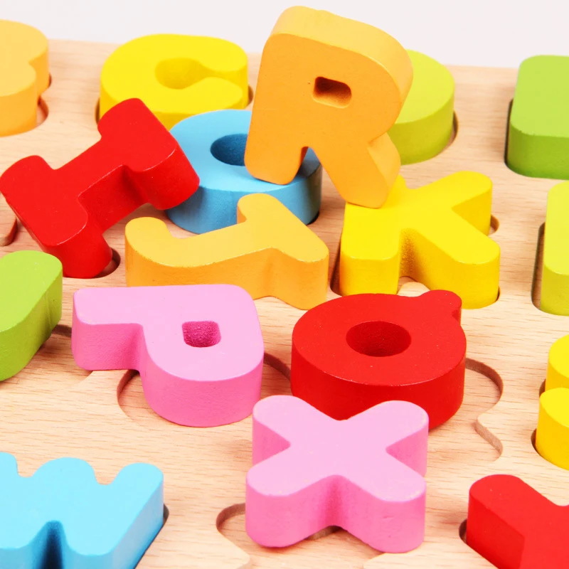 Развивающие игрушки деревянные английские алфавиты головоломки детские игрушки цифровая доска обучения Развивающие игрушки для малышей