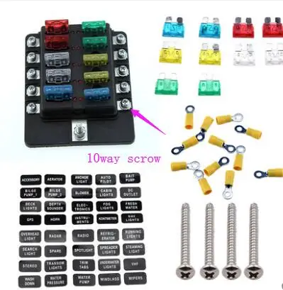 6/8/10/12 way держатель предохранителя 12 V/24 V с светодиодный Предупреждение светильник осветительный набор для АВТОМОБИЛЯ Boat МОРСКОЙ Trike - Цвет: Многоцветный