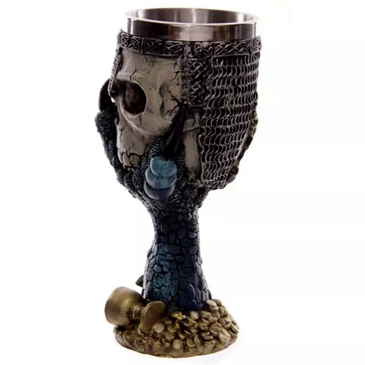 Ужас крипта 3D Talon череп и позвоночник Кубок смолы нержавеющая сталь лайнер череп чашка домашний офис кофе чашка сумасшедший подарок посылка