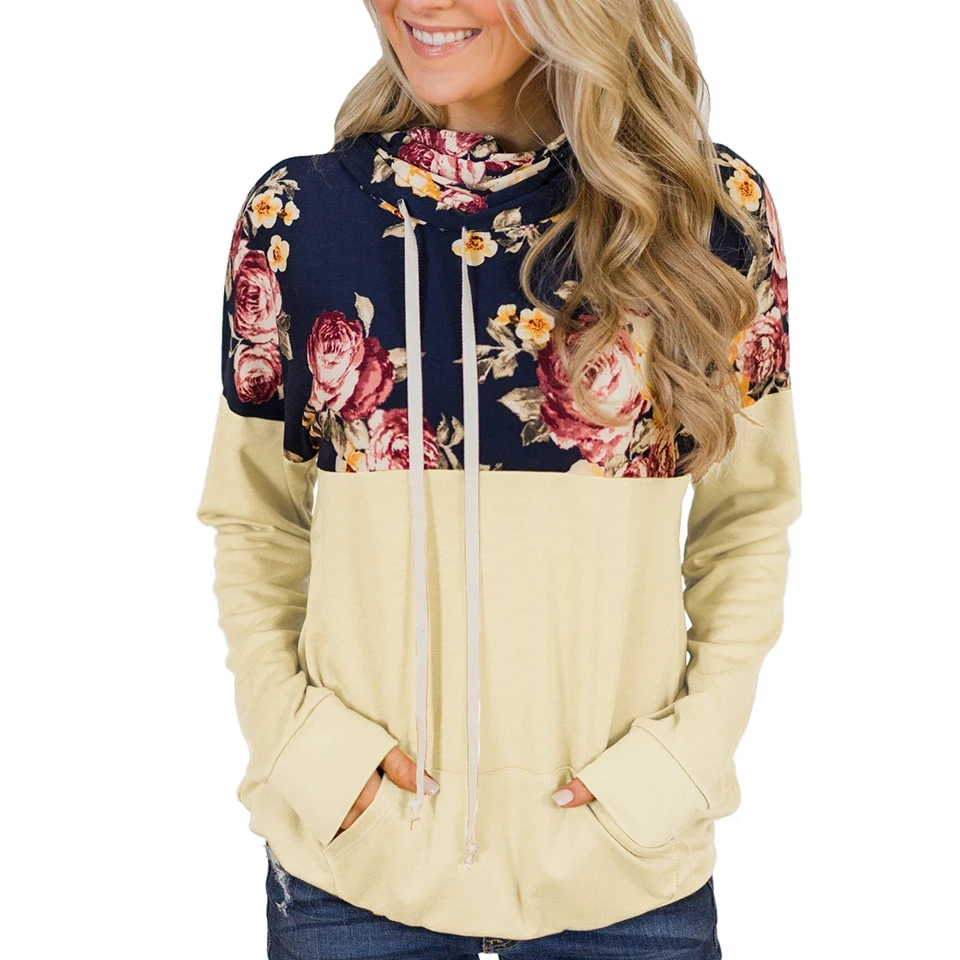 Водолазка толстовка милый розовый кружевной Up Drawstring Hoodie желтый Полерон Mujer 2019