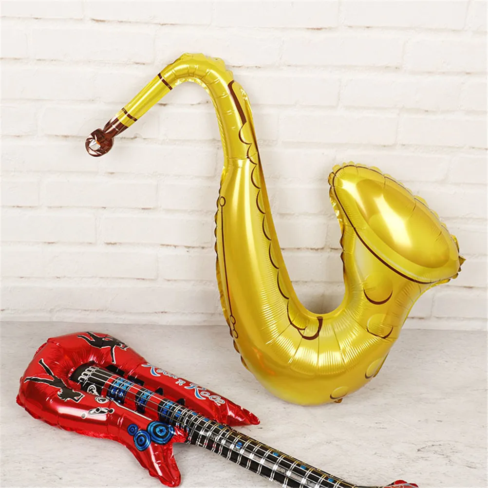 1pc / 5pcs Aluminum Foil Musical Saxophone Instruments Balloon Carnival Party Air Globos Balloon Decoration New