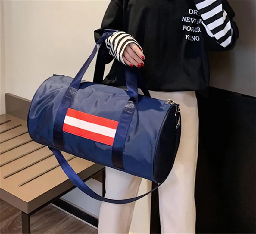 Создай свой собственный спортивная сумка нейлоновая сумка спортивная Спортивные сумки для занятий в тренажерном зале женщина - Цвет: Темно-синий