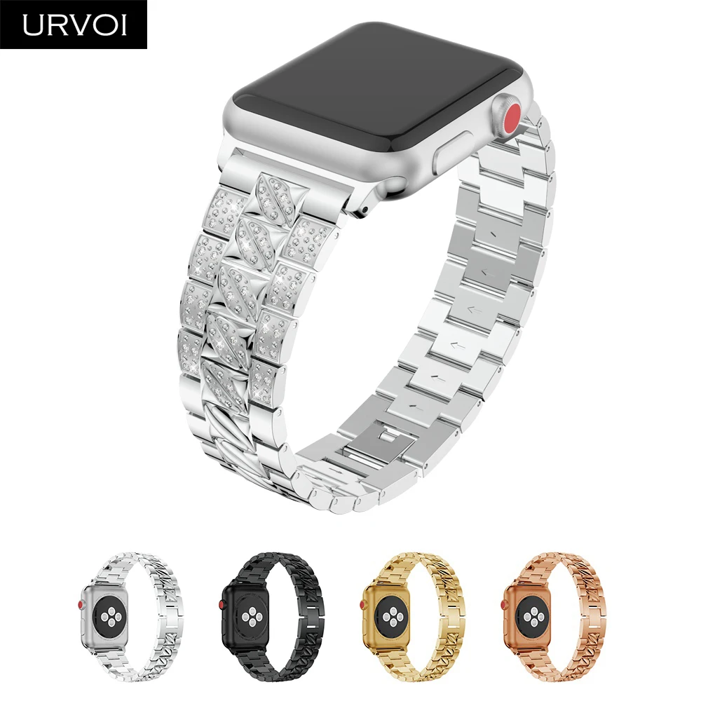 

URVOI link bracelet for apple watch series 4 3 2 1 band for iwatch stainless steel strap fashion women wrist band 38 40 42 44mm