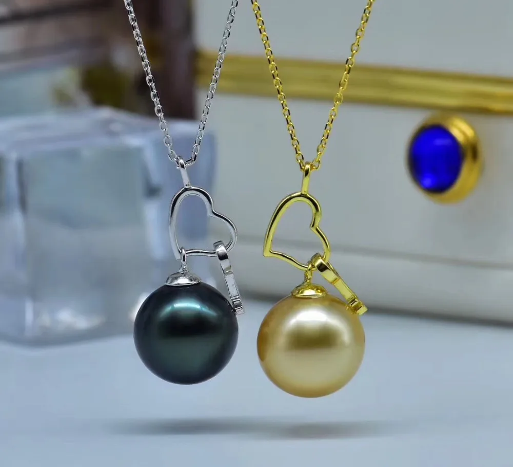 

2 Color S925 Silver Pearl Party Necklace Chain with Pendant Mountings Necklace Findings Jewelry Parts Fittings Accessories