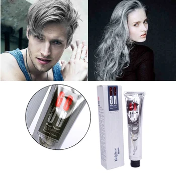 

100ml Smoky Gray Hair Dye Color Unisex Punk Style Light Grey Silver Hair Cream Fashion Color Grey Hair Coloring Styling Hair Gel