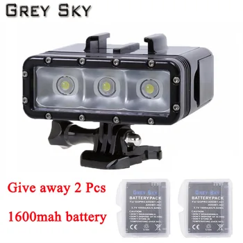 

Go Pro Diving flashLight lamp LED Flash Video Light For GoPro Hero 5 4/3+,SJCAM SJ4000 sj 4000 Xiaomi Yi 4k 2 camera accessories