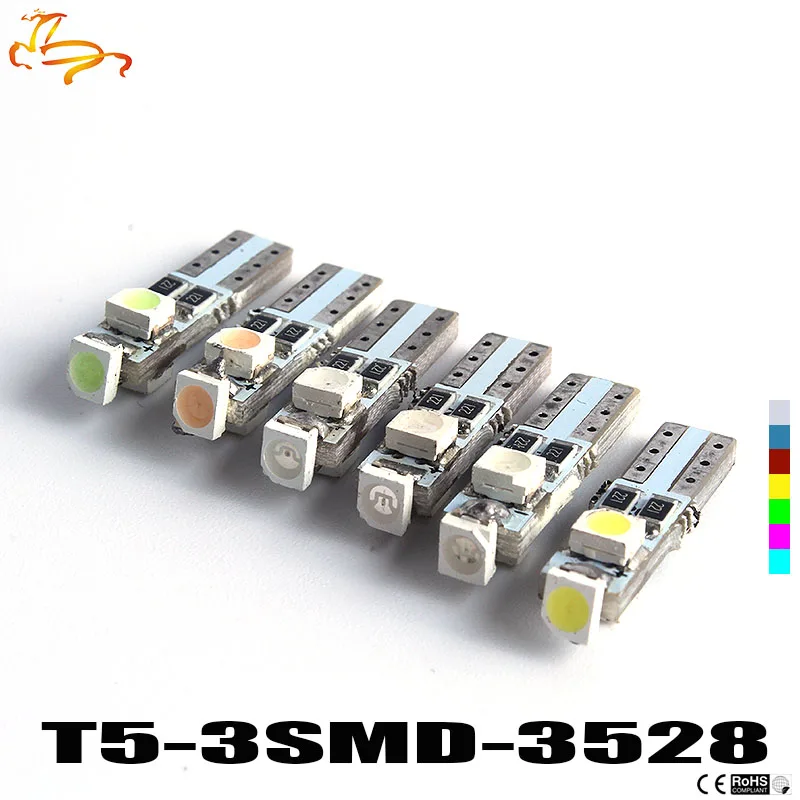 100 шт. горячая Распродажа T5 3 LED 3528 SMD 3led 3smd автомобильная лампа приборная панель