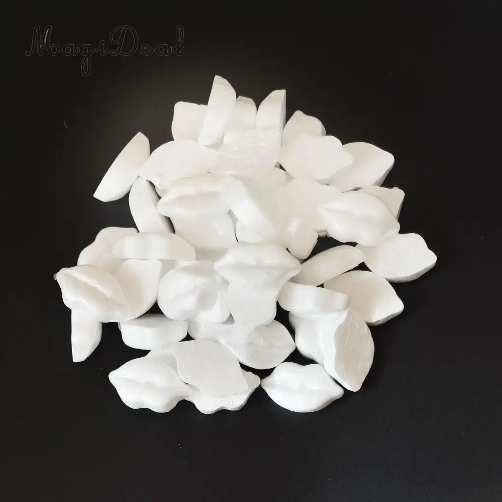 MagiDeal 50pcs Lip Shape Polystyrene Styrofoam Foam Ornaments for Kids DIY Craft 30x50mm