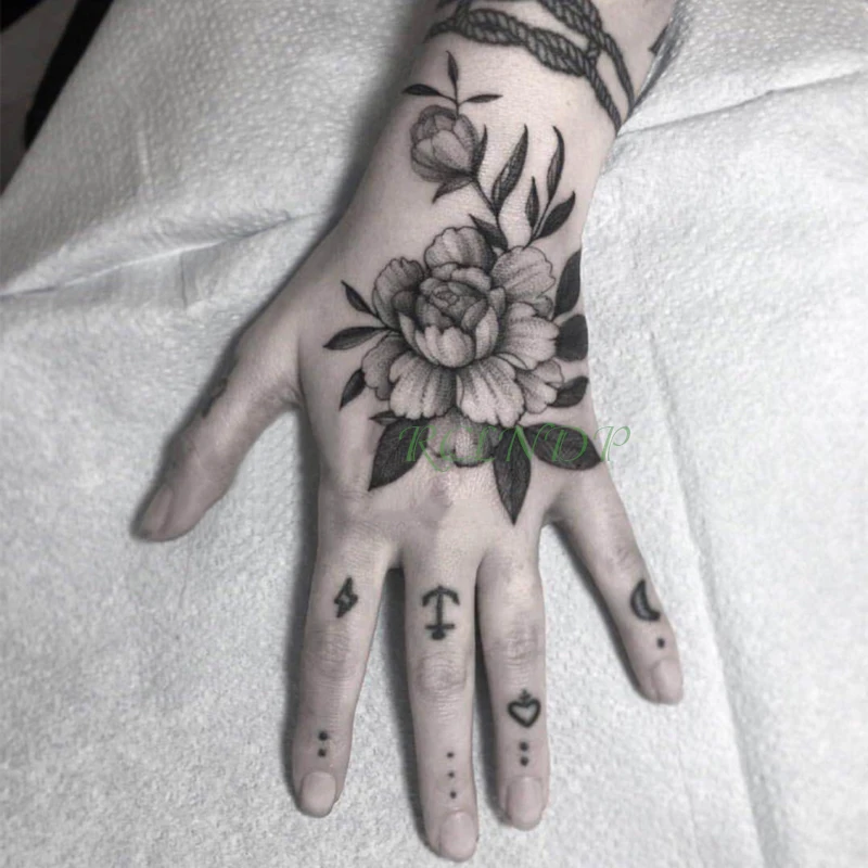 Waterproof Temporary Tattoo Sticker Rose Flower Moon ...