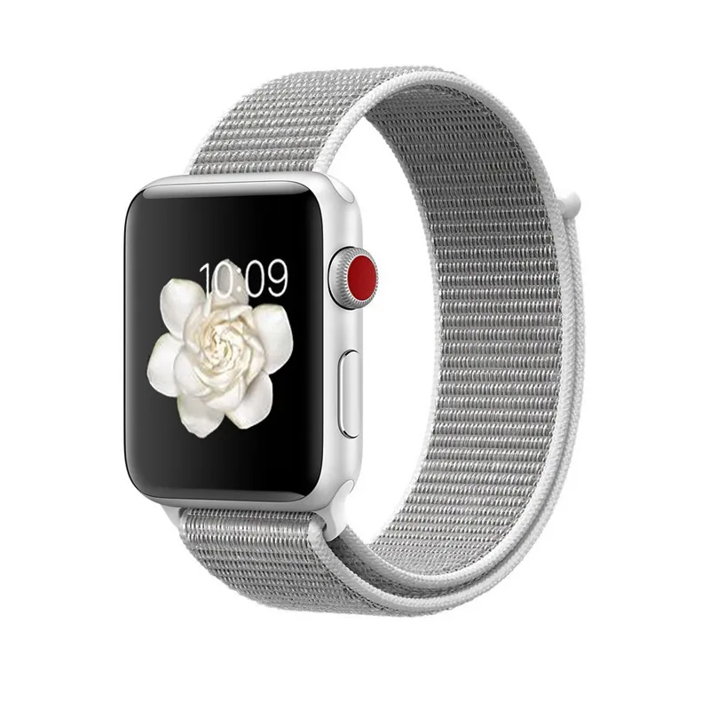 Полосатый цветной нейлоновый дышащий ремешок для часов для Apple Watch iWatch 4 Sports& Edition, спортивный браслет, ремешок для наручных часов - Цвет ремешка: Seashell