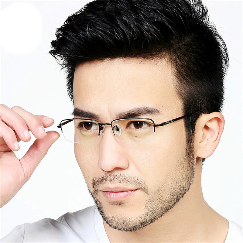 2015 new high grade Men font b Semi b font font b Rimless b font Glasses