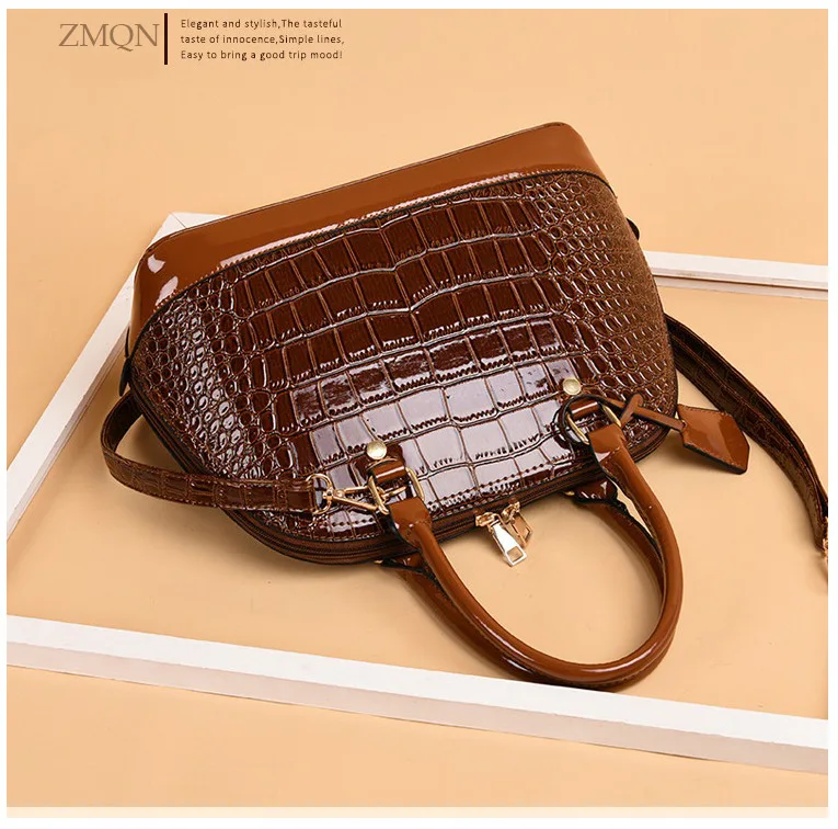 ZMQN модные сумки для мам, женские сумки известных брендов, Дамская ручная сумка из крокодиловой кожи, дизайнерские сумки высокого качества A826