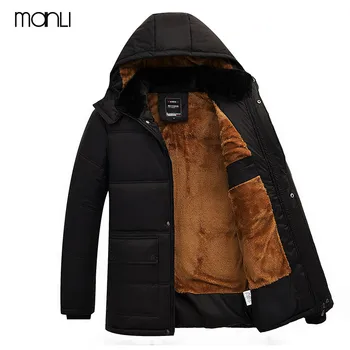 

MANLI 2018 Man Parka Thicken Warm Jacket Hiking Hooded Outwear Cotton Padded Coats Winter Windbreakers Clothings Men