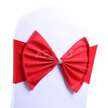 50 шт./лот красные свадебные стул створки галстук акрил крышка стула эластичной вставкой стул пояса спандекс крышка стул