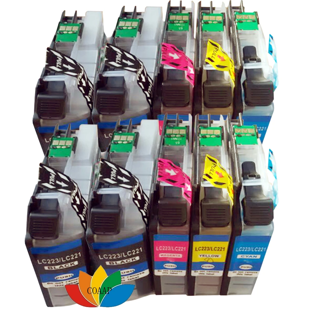 

10 Pack LC-221 LC-223 Ink Cartridge for Brother DCP-J4120DW MFC-J5320DW J5620DW J5625DW J5720DW Printer