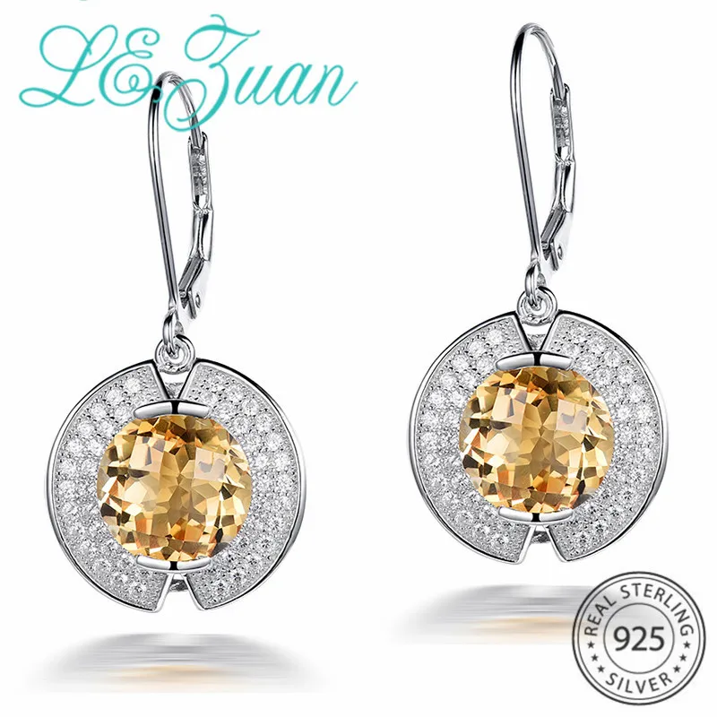 L &amp zuan женские круглые серьги из стерлингового серебра 925 пробы 7 46ct каменный