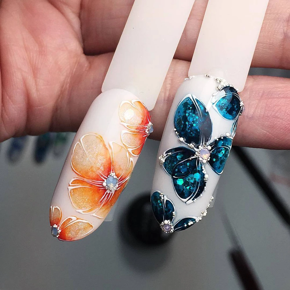 Fengshangmei 3D DIY Дизайн ногтей камни плоское дно бусины разных цветов Кристалл Стразы для маникюра