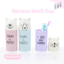 Мультяшная пластиковая бутылка для воды держатель для зубной пасты и для зубной щетки стакан для хранения бытовой путешествий необходимые аксессуары для ванной комнаты Набор