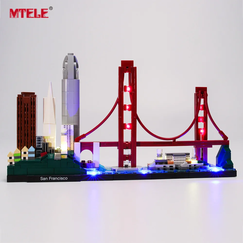 

MTELE Brand LED Light Up Kit Toy For Architecture San Francisco Lighting Set Compatile With 21043 (NOT Include The Model)