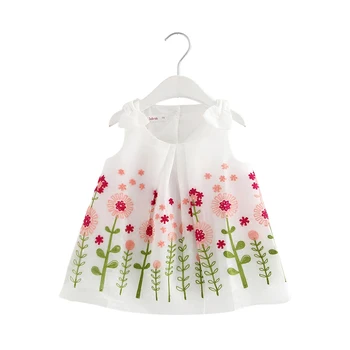 

Wholesale 5pcs/lot Baby Girls Dress Summer A-line Sunflowers Embroidery Dresses For Girls Dress Holiday Princess Clothing