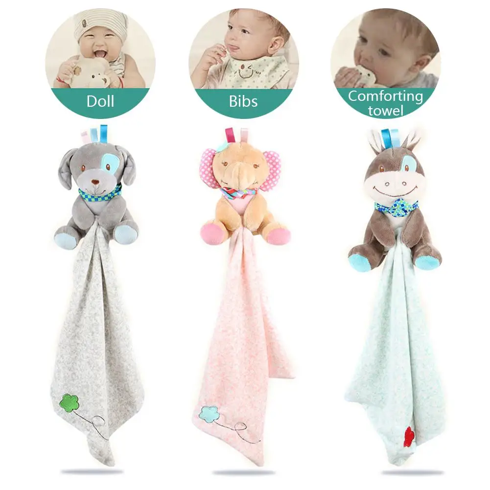 Младенцы плюшевые успокаивающие игрушки безопасности одеяло для малышей успокаивающее полотенце для ухода за ребенком
