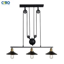 Винтажные железные подвесные лампы с 3 головками, американский бар, подвесные светильники, кофейня, для внутреннего освещения, провод E27, держатель лампы 110-240 В
