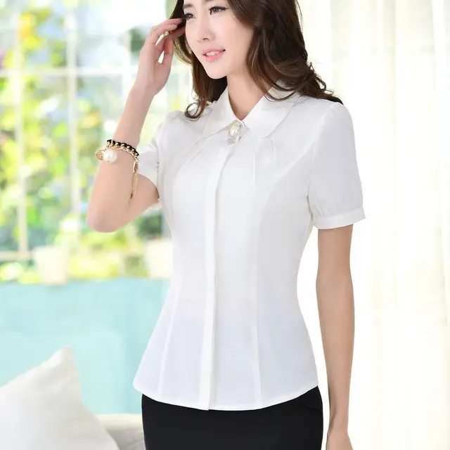 women work wear office shirt Polyester women business suits shirt