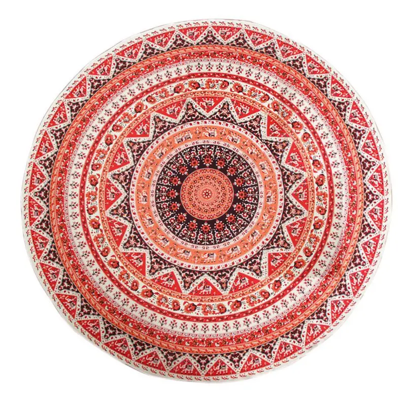 cheap 5 Colors Beach Towel Tassel Yoga Mat Carpet Tapete Doormat Tapestry Indian Mandala Blankets Bathroom Carpet Camping Mattress