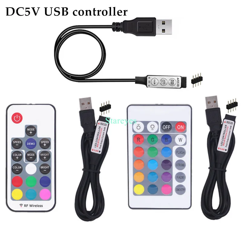 SMD 5050 DC5V USB RGB Светодиодная лента 30 светодиодный/м светильник Гибкая IP20 IP65 водонепроницаемая лента 1 м 2 м 3 м 4 м 5 м Пульт дистанционного управления для ТВ фона