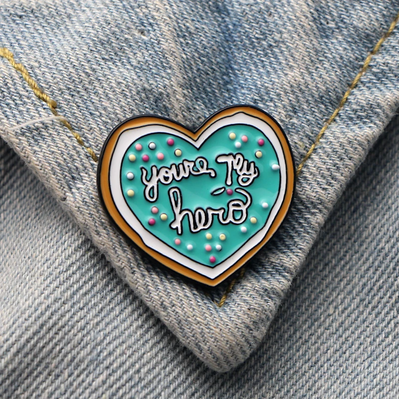 

Homegaga You are my hero heart letter Zinc pins Trendy medal para backpack shirt clothes bag brooches badges for men women D1882