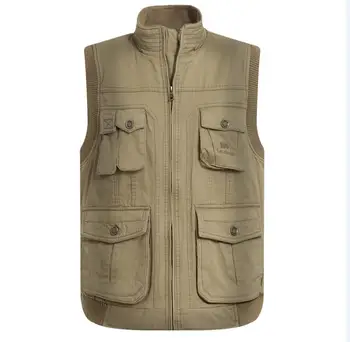 

Brieuces new Spring and Autumn Men's Vest Men's Multi Pocket Photographs Vest Plus Size S-4XL vests men