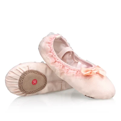 Распродажа; Танцевальная обувь для балета; Балетные тапочки для маленьких девочек; парусиновые Балетки без шнуровки на плоской подошве для танцев - Цвет: Nude