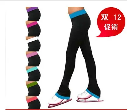 Cheap children ice skating trousers for kids hot sale keep warm spandex figure skating trousers to figure free shipping