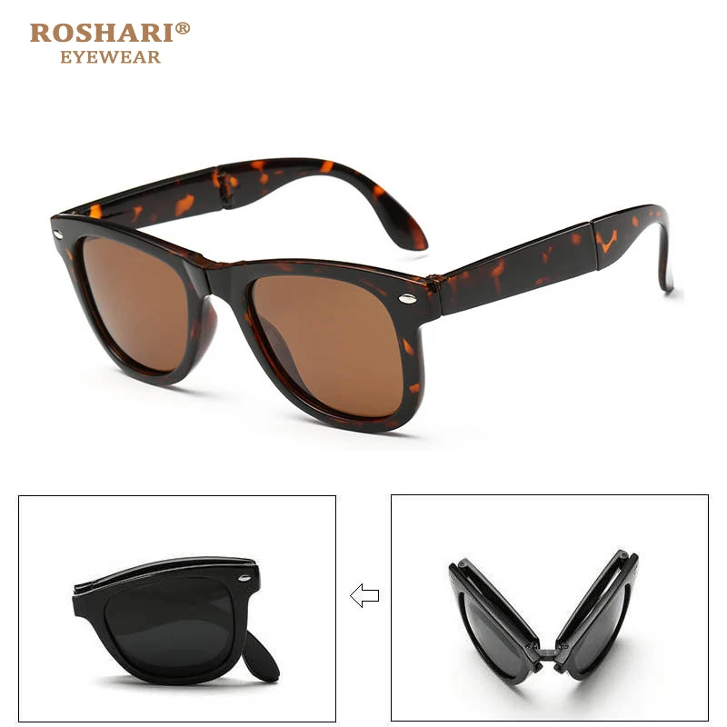 RoShari FOLD мужские поляризованные солнцезащитные очки женские брендовые