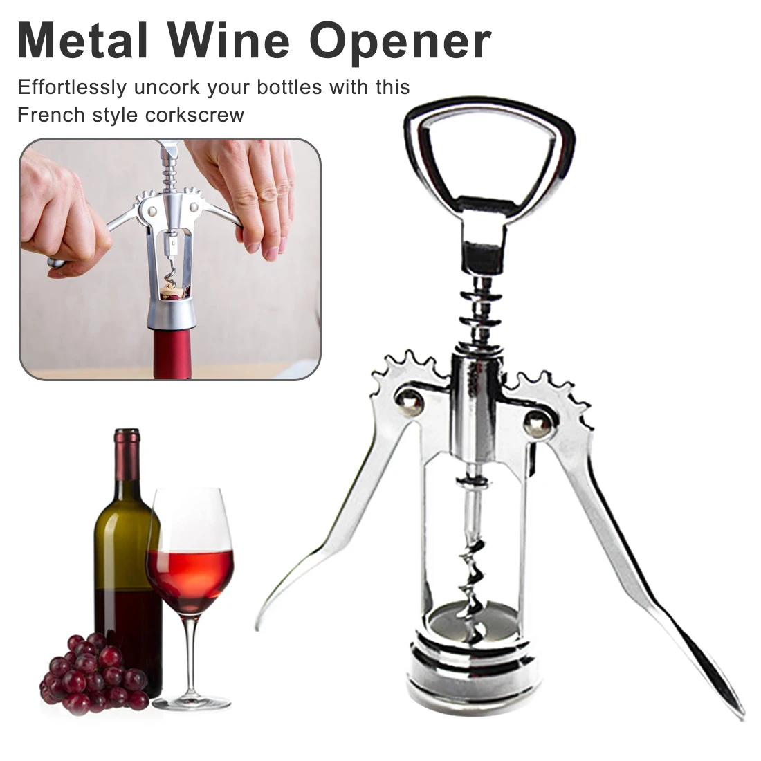 

New Corkscrew Stainless Steel Metal Wine Waiter Bottle Beer Cap Opener Professional Openers Household kitchen Tools